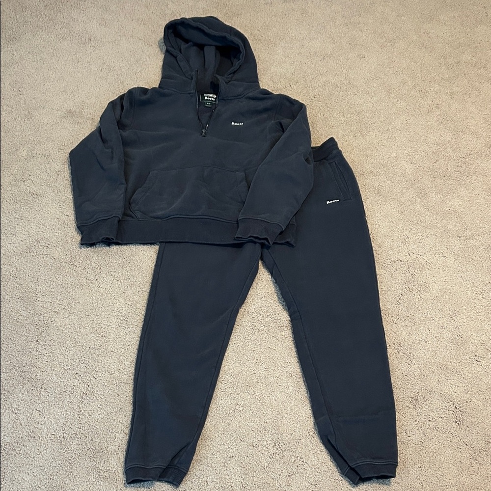Roots Navy Hoodie and Sweatpants Set